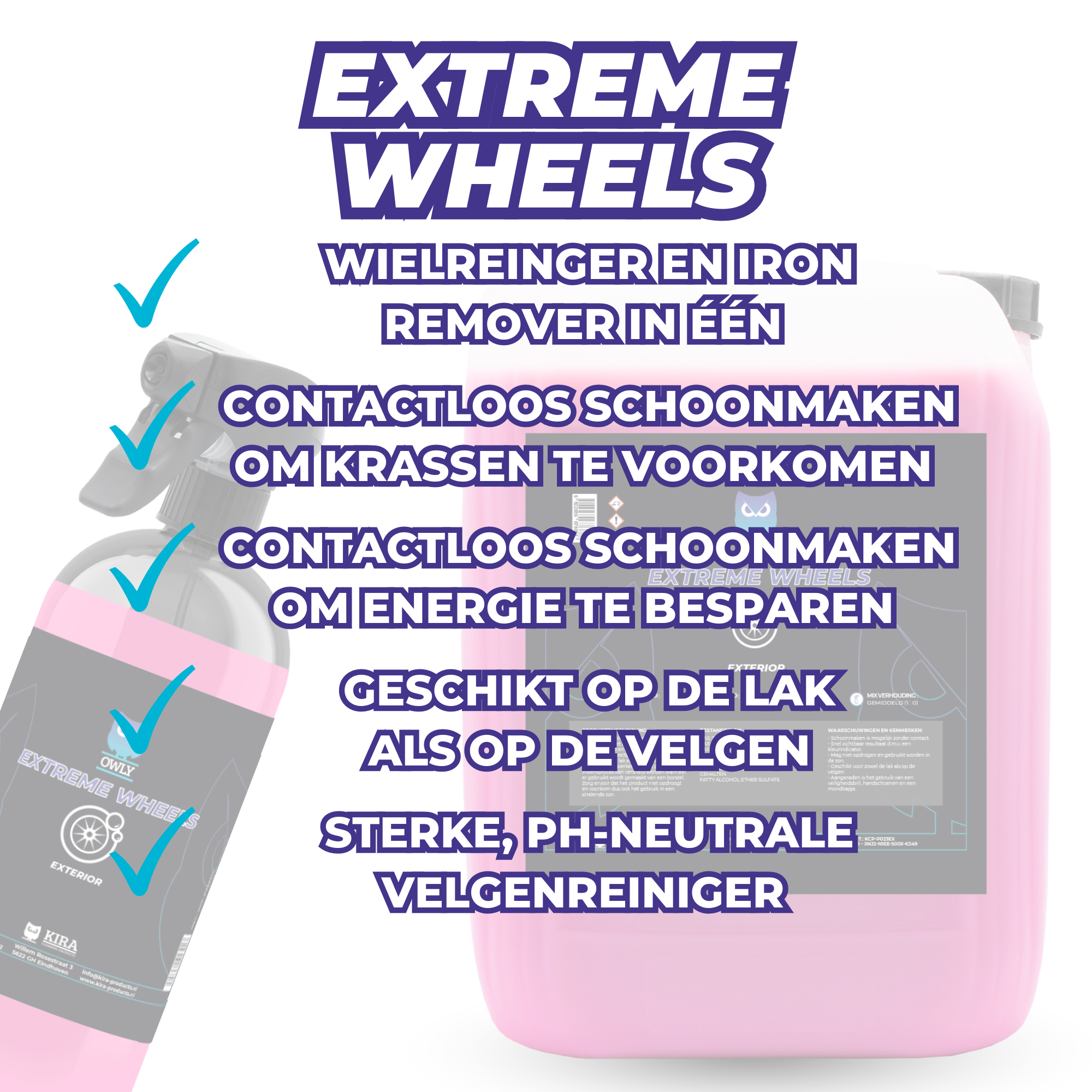 Owly Extreme Wheels - Kira Cleaning Products - Iron Removal - Wheel Cleaner